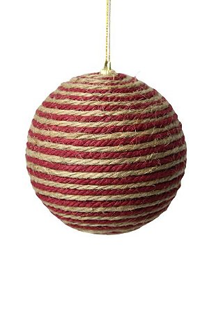 Bola Decorativa Natalina Vermelho c/cru 8cm C/3