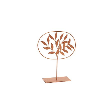 ESCULTURA EM METAL FOLHAGEM ROSE GOLD