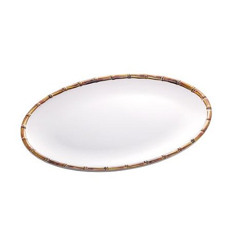 TRAVESSA MELAMINA BAMBU BRANCO 40cm Wolff