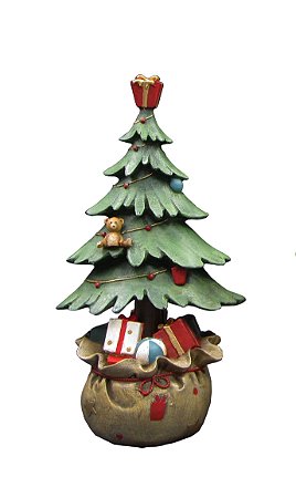 ESCULTURA ARVORE DE NATAL EM RESINA 17cm