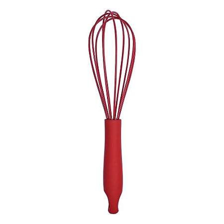 Colher Batedora de Silicone 26cm Kenya Vermelha