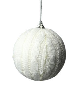 CONJ/03 BOLAS DECORATIVAS BRANCA EM TECIDO 10cm
