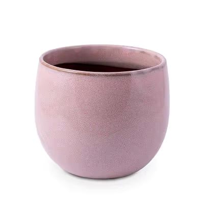 VASO EM CERAMICA ROSA COM BRILHO ESTILO VIETNAMITA P