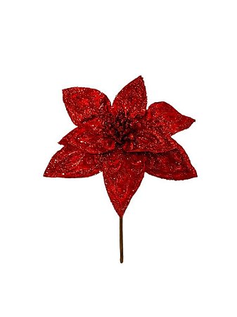 FLOR NATALINA BICO VERMELHO CABO CURTO