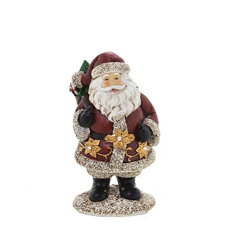 ESCULTURA PAPAI NOEL DECORATIVO EM RESINA