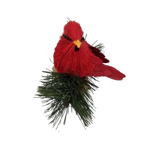 Passarinho Vermelho no galho decorativo