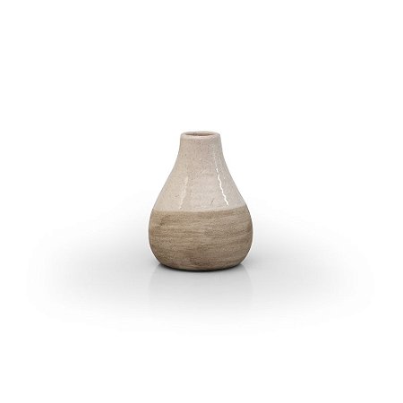 VASO GARRAFA EM CERAMICA COM TONS DE NUDE  M