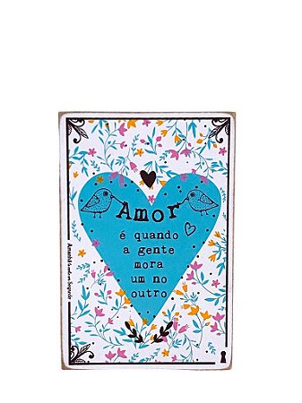 Box Amor e qdo a gente mora um no outro Passarinhos 10x15cm