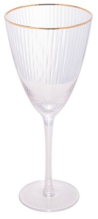 CJ 2 TACAS DE VIDRO P/VINHO C/BORDA DOURADA LINES 400ml