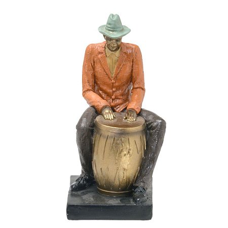 ESCULTURA MUSICO DECORATIVO COLOR TOCANDO BUMBO