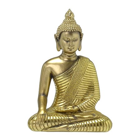 ESCULTURA BUDA DECORATIVO DOURADO 23cm
