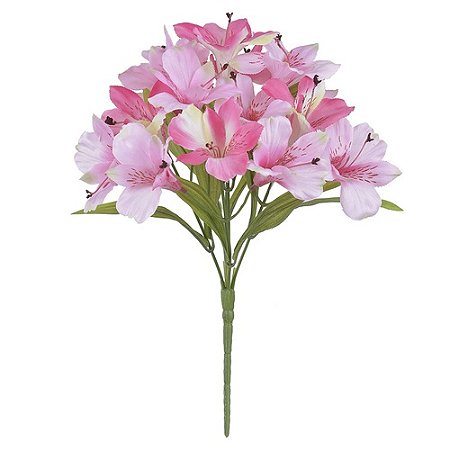 BUQUE.ASTROMELIA CETIM X15 FLORES (ROSA) 34cm