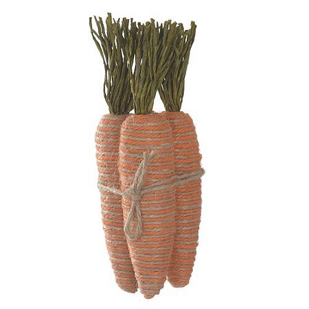 TRIO DE CENOURAS LARANJA EM RATTAN DECORATIVAS