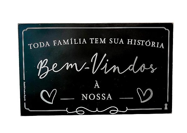 Box Toda Familia tem sua Historia Preto 30x50cm