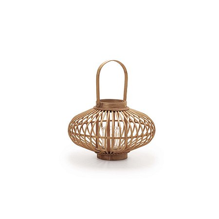 LANTERNA EM BAMBU OVAL DECORATIVA P