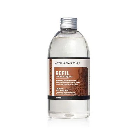 Refil Sabonete Líquido Acqua Aroma 500ml Cedro e Noz Moscada