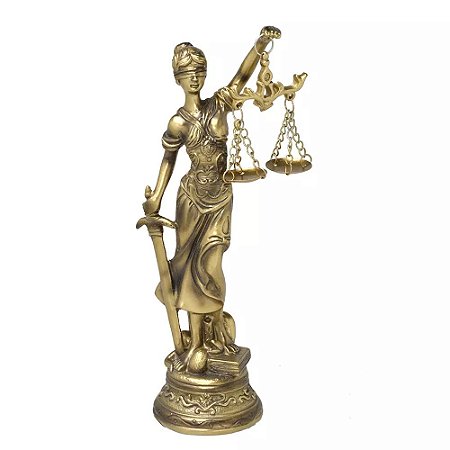 ESCULTURA DAMA DA JUSTICA DECORATIVA EM RESINA 20cm