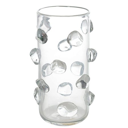 VASO DECORATIVO VIDRO TRANSPARENTE 32,5cm ALTO PADRAO