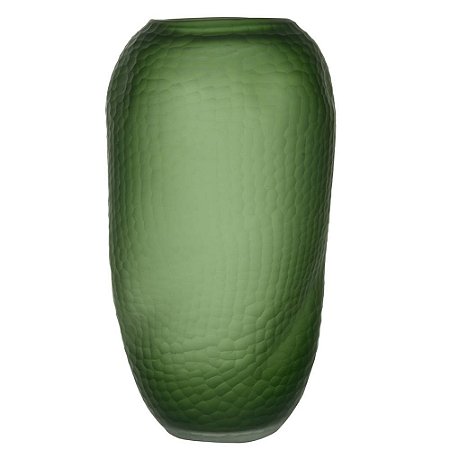 VASO DECORATIVO VIDRO VERDE 36cm ALTO PADRAO