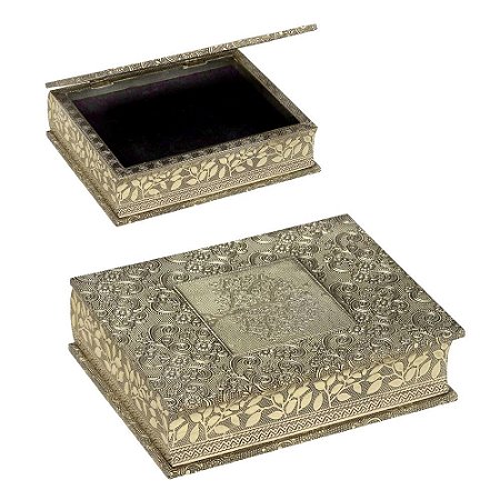 CAIXA PORTA JOIA DECORATIVA INDIANO ARVORE DA VIDA DOURADO
