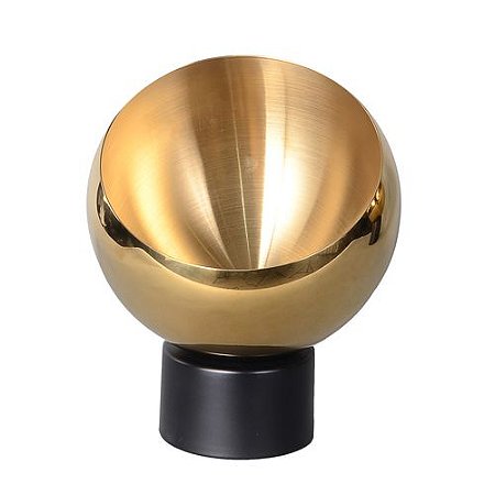 VASO DE METAL PRETO E DOURADO P