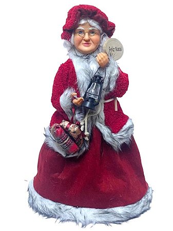 Mamae Noel em Pe - Vermelho- 45cm