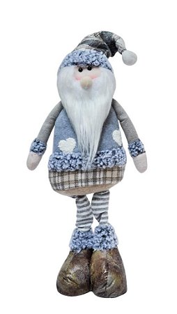 Papai Noel em Pe Cinza e Marrom - 40 cm