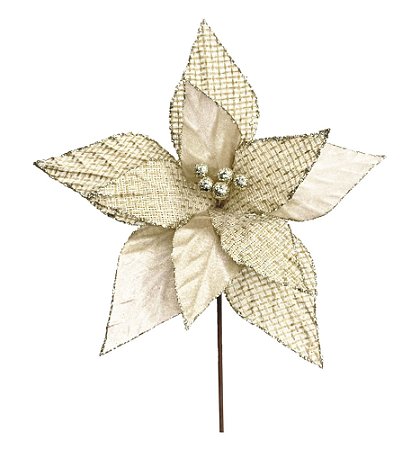 Flor Poinsetia Decor Nude Rustica 30cm