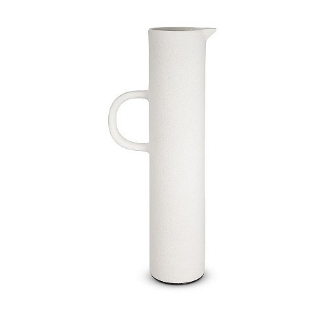 VASO JARRO COM ALÇA EM CERAMICA OFF WHITE 43cm MART