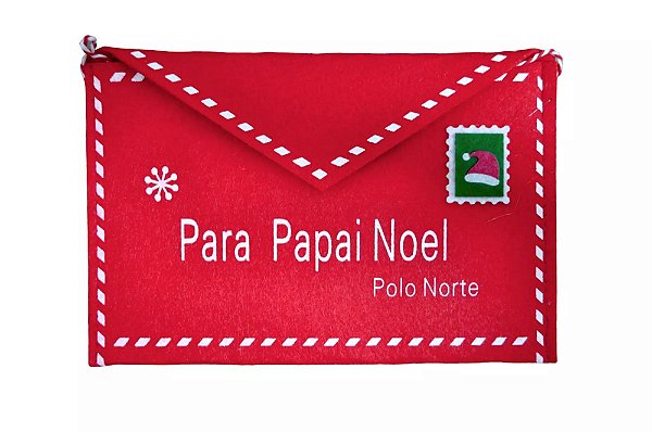 ENVELOPE PARA CARTINHA DO PAPAI NOEL P/ NATAL VERMELHO BRANCO 20X13cm