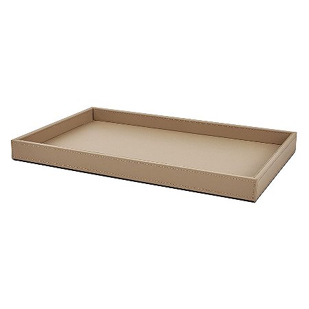 BANDEJA EM MDF COM REVESTIMENTO EM PU BEGE MART 44cm