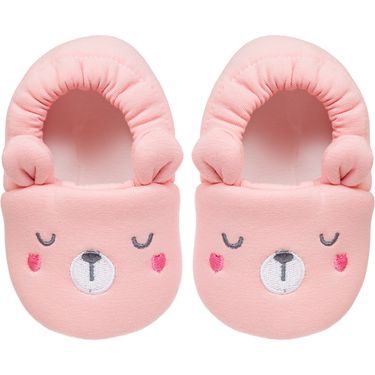 PANTUFA URSO ROSA - 12 A 18 MESES BUBA
