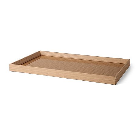 BANDEJA EM MDF COM PU MARROM RETANGULAR MART 45cm