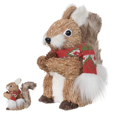 ESQUILO NATALINO COM CACHECOL 20cm