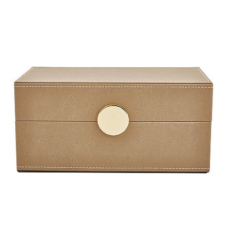 CAIXA EM MDF COM REVESTIMENTO EM PU CAQUI MART 13x28cm