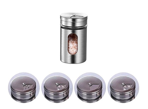 PORTA CONDIMENTOS E TEMPEROS EM AÇO E VIDRO 100ml MEK