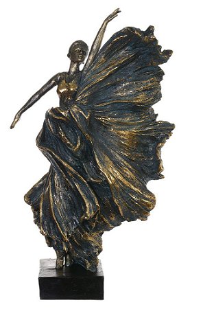 ESCULTURA DECOR POLIRESINA BAILARINA (BRONZE) 34cm