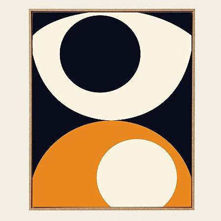 QUADRO EM CANVAS COM ESTAMPA ABSTRATA AZUL E AMARELO MART
