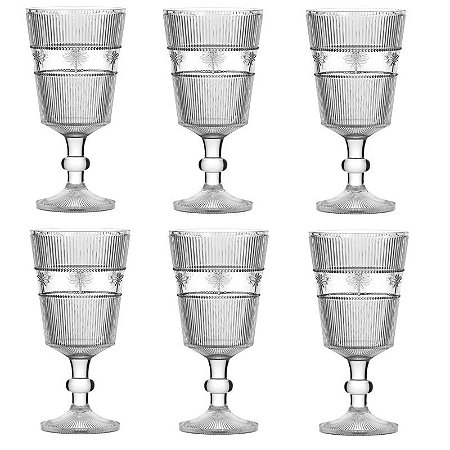 JOGO 6 TACAS AESHNA EM VIDRO 325ML - LIBELULA