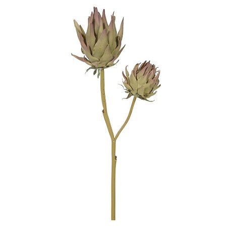 HASTE DECORATIVA PROTEA X2 FLORES COR PALHA OUTONO 65cm