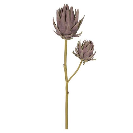 HASTE DECORATIVA PROTEA X2 FLORES COR PURPURA OUTONO 65cm