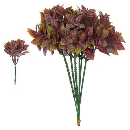 FOLHAGEM PICK FOLHA TOQUE REAL X5 VERDE VERMELHO 22cm