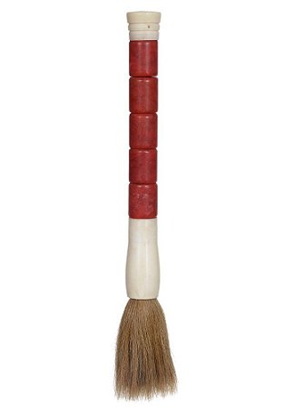 PINCEL DECORATIVO PEDRA VERMELHO E BRANCO 32cm
