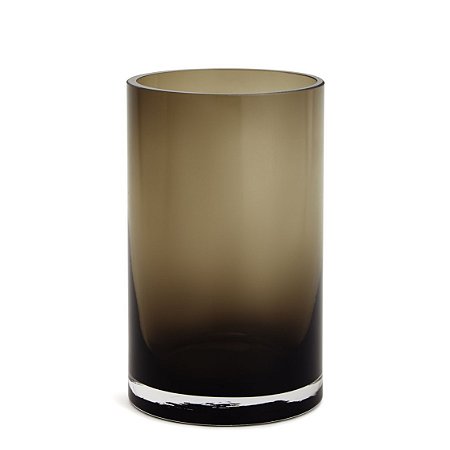 VASO TUBO EM VIDRO PRETO 20CM MART