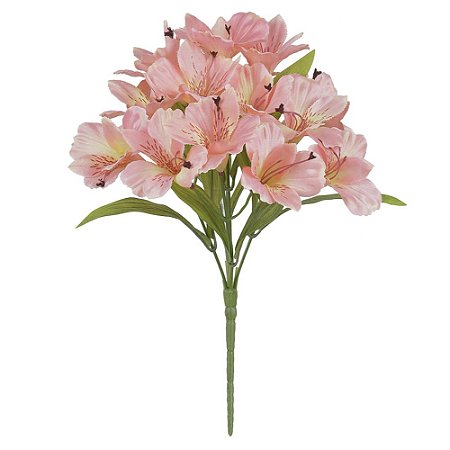 BUQUE DE FLOR ASTROMELIA CETIM X15 FLORES SALMON 34cm
