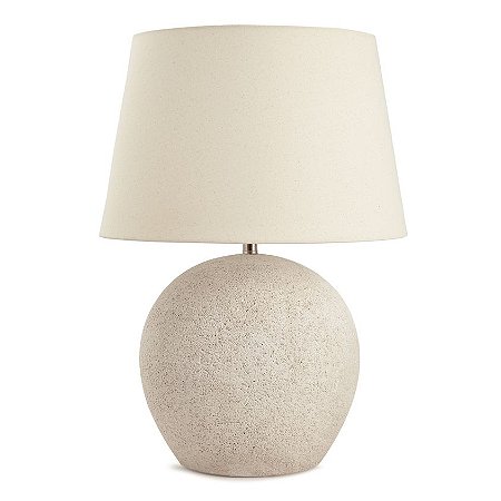 ABAJUR EM FIBRA DE VIDRO CINZA C/ BASE OVAL AREIA MART 54cm