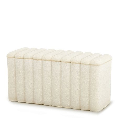 CAIXA EM POLIRRESINA ESTILO MÁRMORE OFF WHITE MART 20,5cm