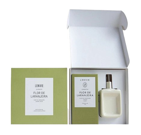 KIT AROMATIZADOR CERAMICA+BARRA FLOR DE LARANJEIRA LENVIE