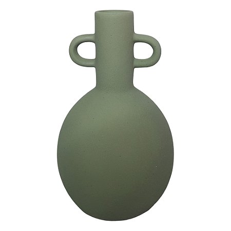 VASO EM CERAMICA COM ALCA III VERDE - 24,5CM
