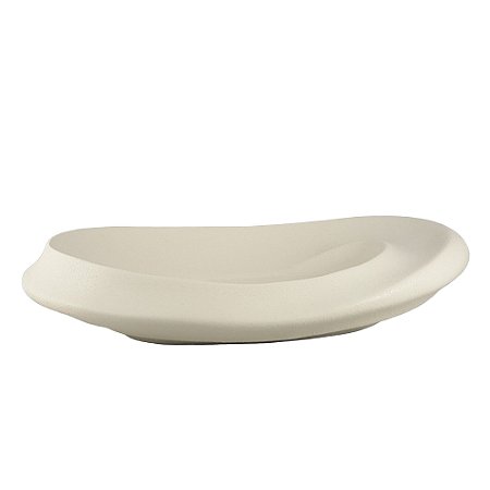 CENTRO DE MESA CERAMICA CREME JEWELRY C/TEXTURAS - 42X25,5CM